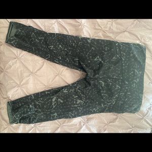 Lululemon Run Top Speed Crop Star Crushed Coal Capri Leggings Womens Size 6